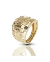 Anello Dana in Oro Giallo a Fascia Bombata Diamantata
