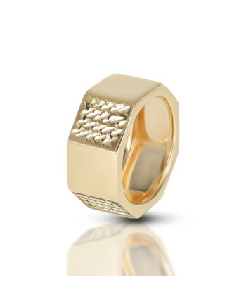 Dana Yellow Gold Diamond Octagonal Band Ring