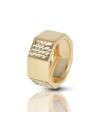 Anello Dana in Oro Giallo a Fascia Ottagonale Diamantata