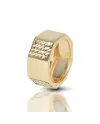 Anello Dana in Oro Giallo a Fascia Ottagonale Diamantata