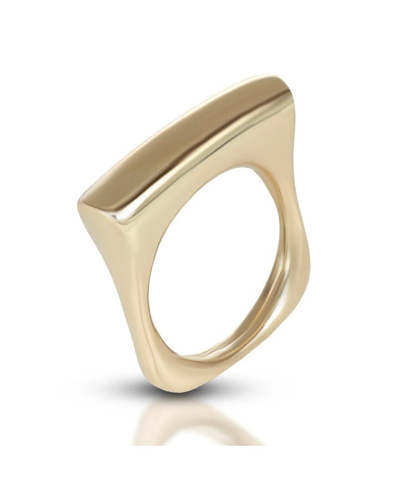 Dana Yellow Gold Diamond Square Band Ring