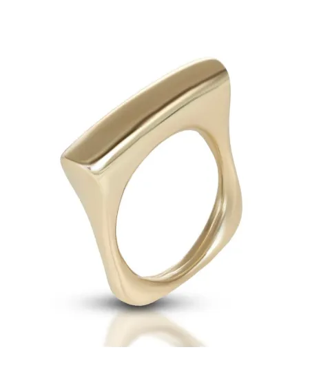 Bague Dana en or jaune et diamants à bande carrée