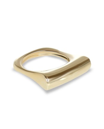 Bague Dana en or jaune et diamants à bande carrée