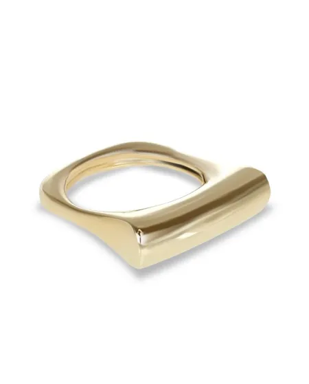 Anello Dana in Oro Giallo a Fascia Squadrata Diamantata
