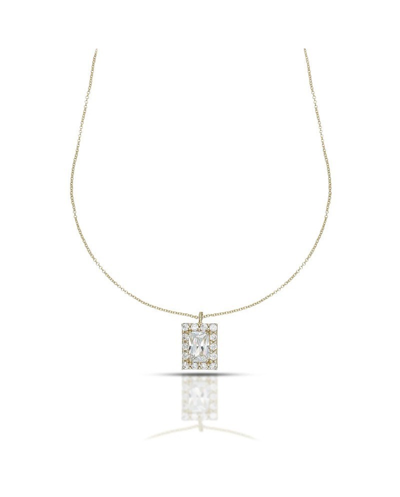 Collana Dana in Oro Giallo con Punto Luce Swarovski Contornato