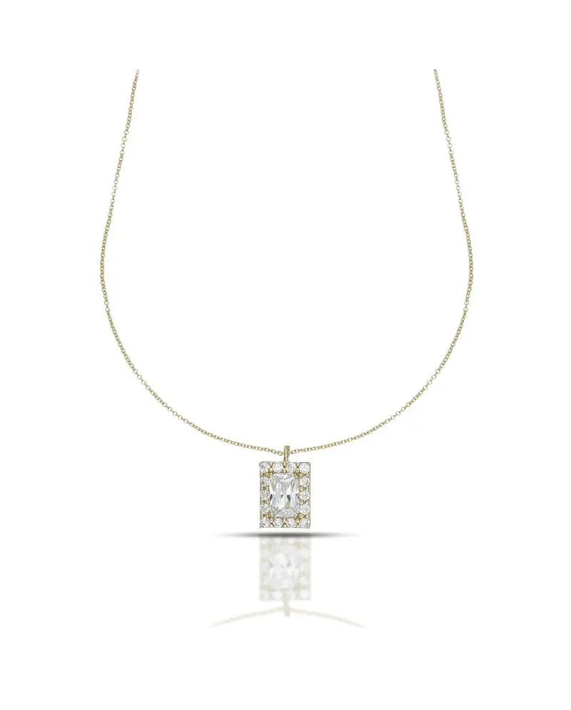 Collana Dana in Oro Giallo con Punto Luce Swarovski Contornato