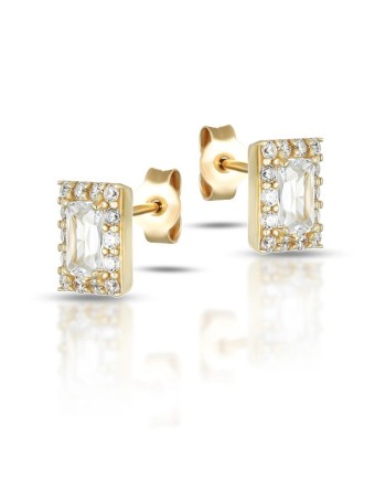 Boucles d'oreilles Dana en or jaune avec pointe de cristal Swarovski