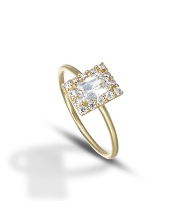 Anello Dana in Oro Giallo con Swarovski Contornato