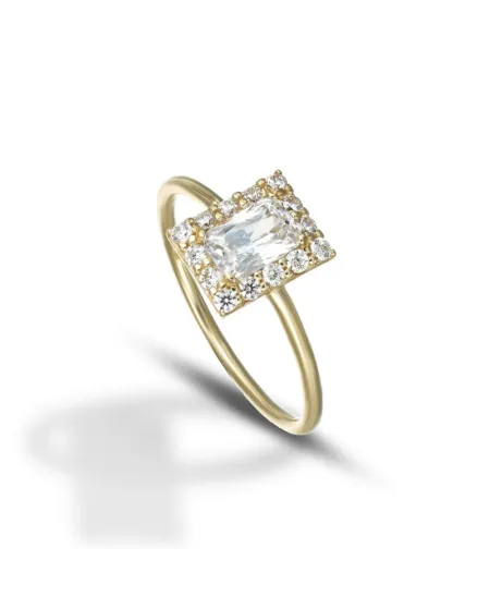 Bague Dana en or jaune avec Swarovski