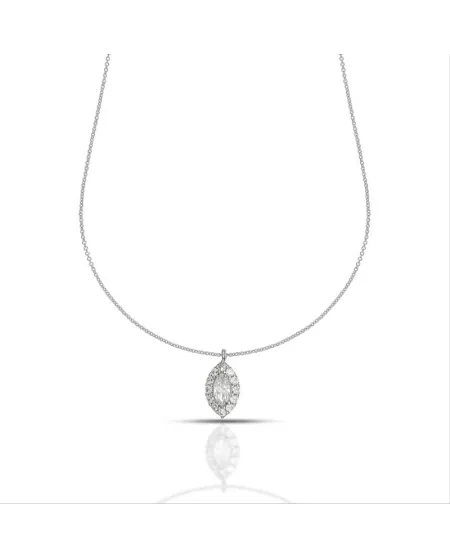 Collana Dana in Oro Bianco con Punto Luce Swarovski Contornato