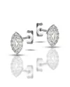 Dana Stud Earrings in White Gold with Swarovski Crystal Point Surround