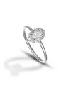 Bague Dana en or blanc avec contour Swarovski