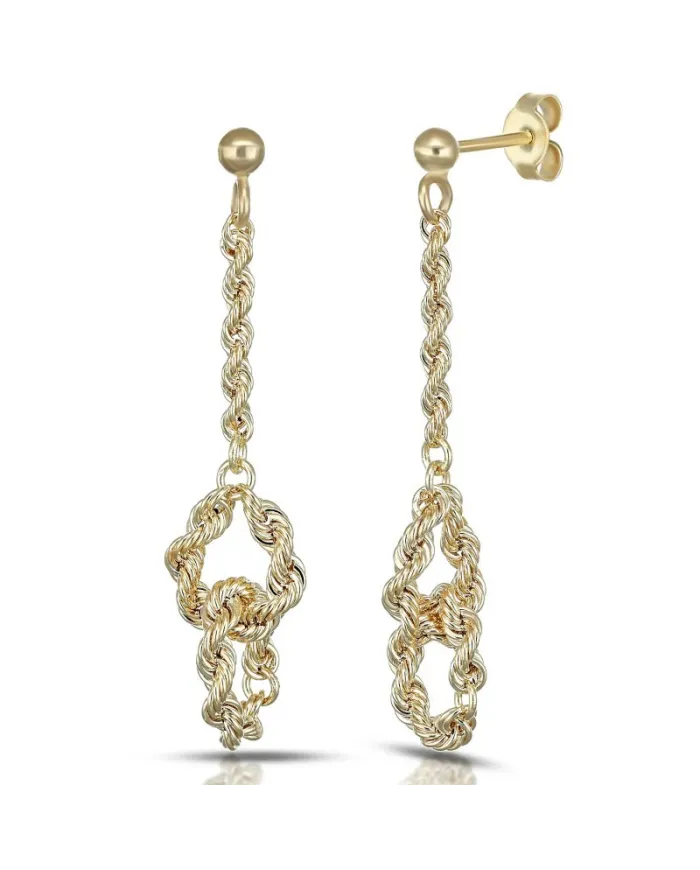 Boucles d'oreilles pendantes Dana Knot Intense en or jaune