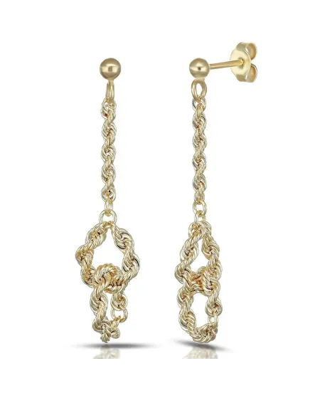 Boucles d'oreilles pendantes Dana Knot Intense en or jaune