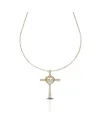 Collier Dana Eternelle en or jaune avec croix et pierres
