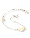 Dana Baby Bracelet in Yellow Gold with Hearts
