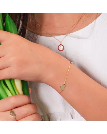 Dana Baby Bracelet in Yellow Gold with Hearts