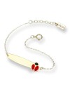 Bracelet Dana Baby en or jaune avec plaque et coccinelle