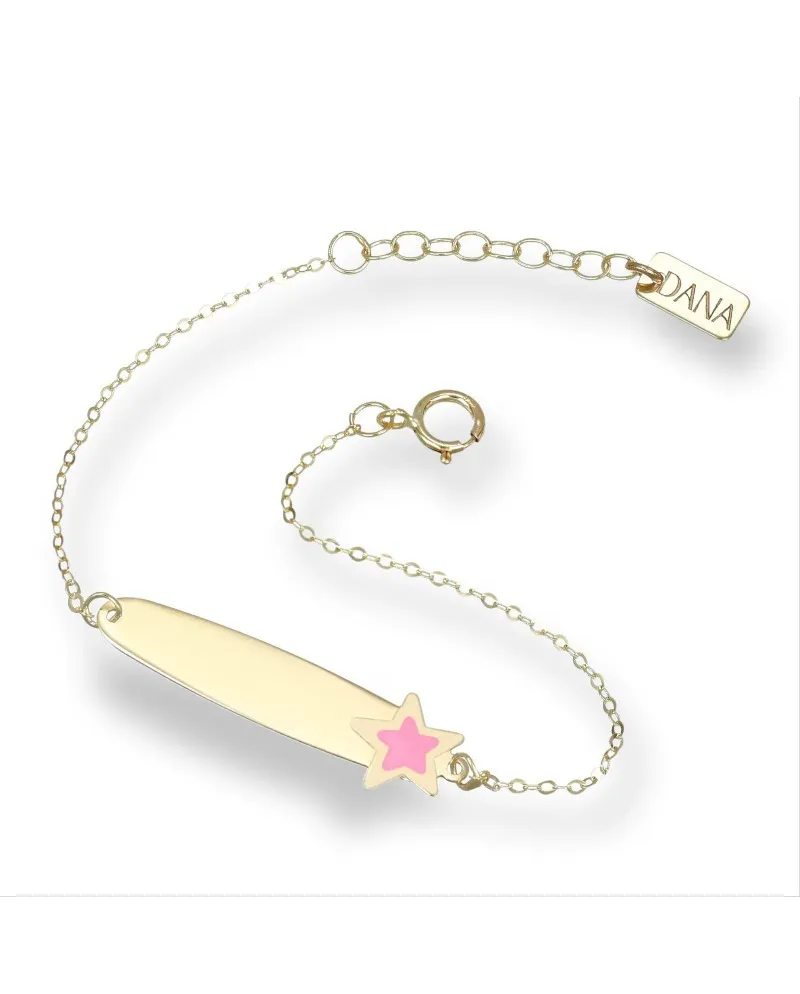 Bracelet bébé Dana en or jaune avec plaque et étoile