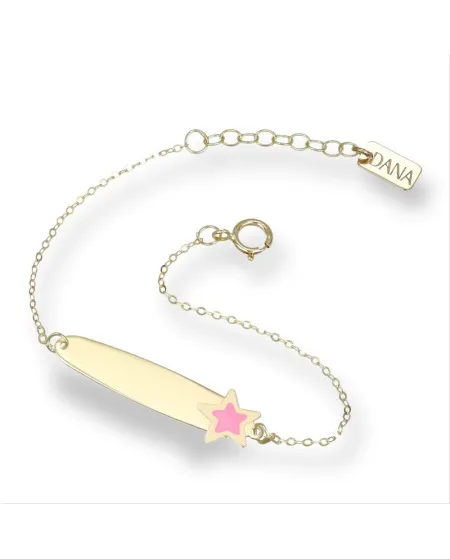Bracelet bébé Dana en or jaune avec plaque et étoile