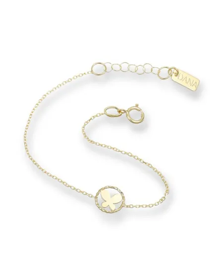 Bracciale Dana Baby in Oro Giallo con Farfalla