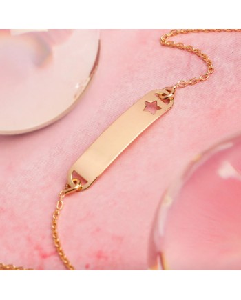Dana Baby Bracelet in Yellow Gold with Plate and Openwork Star