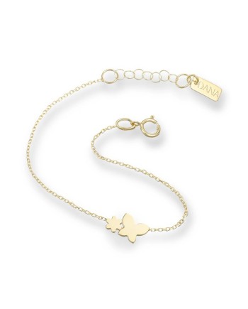 Dana Baby Bracelet in Yellow Gold with Butterfly and Flower