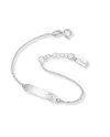 Bracciale Dana Baby in Oro Bianco con Targa e Ancora Traforata