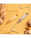 Dana Baby White Gold Bracelet with Plate and Pierced Anchor