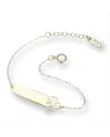 Bracelet Dana Baby en or jaune avec plaque et trèfle à quatre feuilles perforé