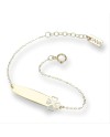 Dana Baby Bracelet in Yellow Gold with Plate and Perforated Four-Leaf Clover