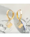 Orecchini a Cerchio Dana Dolci Luci in Oro Giallo con Fiore Pendente