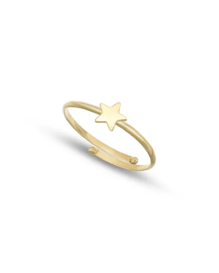 Bague réglable Dana en or jaune avec étoile