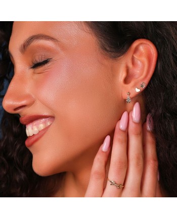 Dana Yellow Gold Heart Stud Earrings