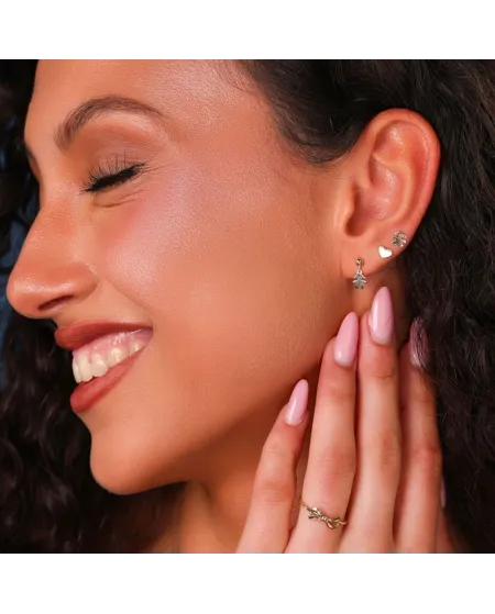 Dana Yellow Gold Heart Stud Earrings