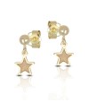 Dana Yellow Gold Drop Earrings with Satin Star
