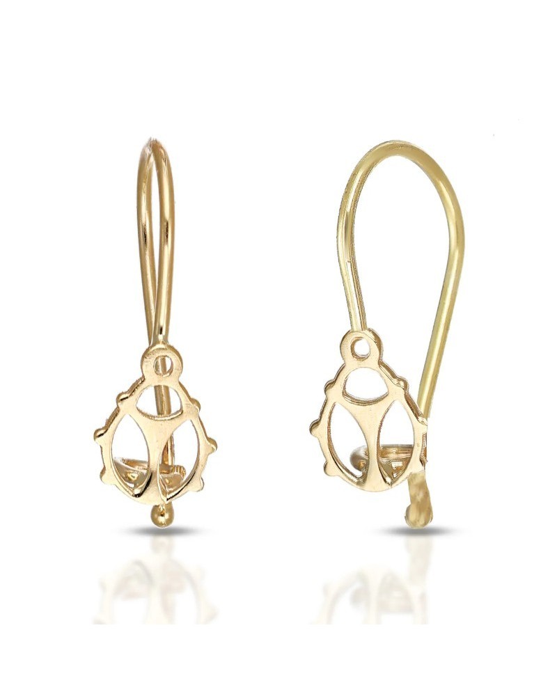 Dana Yellow Gold Earrings with Ladybug