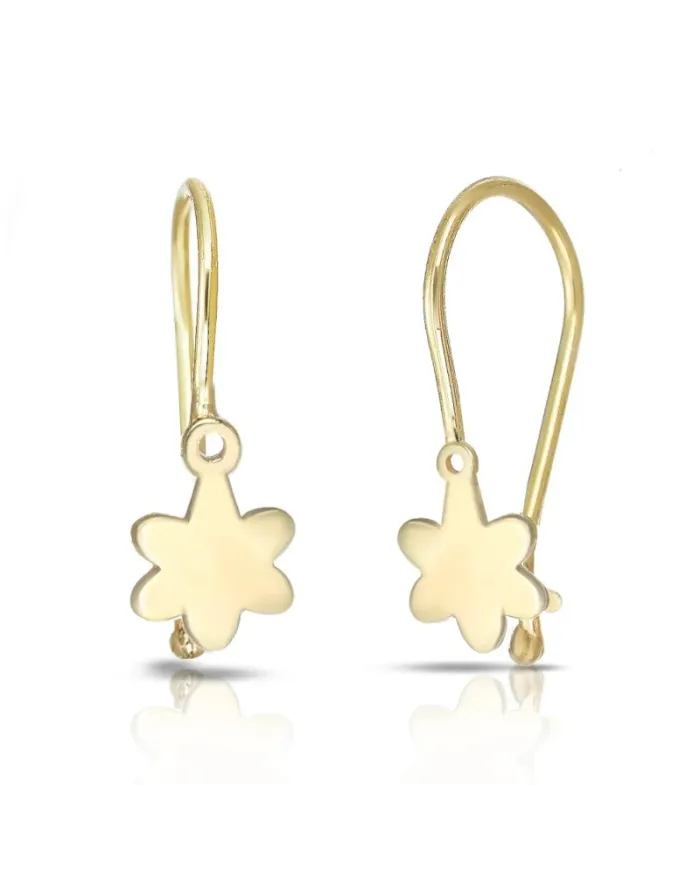 Dana Yellow Gold Flower Earrings