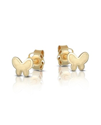 Boucles d'oreilles à tige Dana en or jaune avec papillon en satin