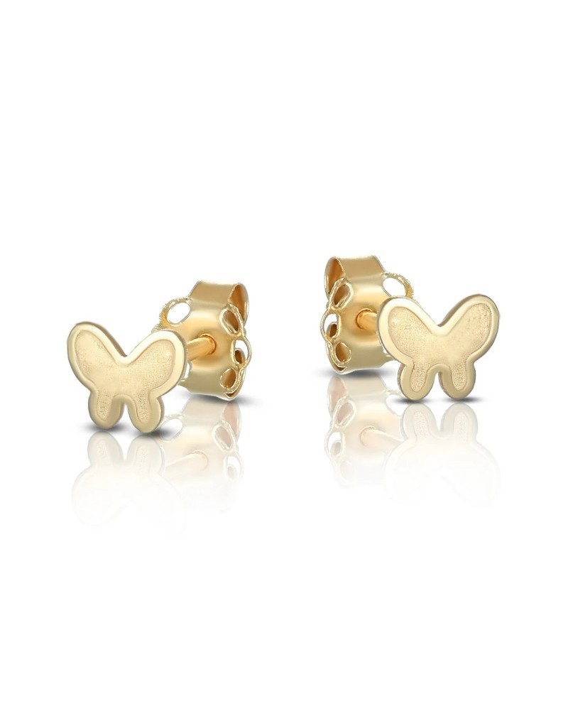 Boucles d'oreilles à tige Dana en or jaune avec papillon en satin