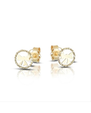 Dana Yellow Gold Bow Stud Earrings
