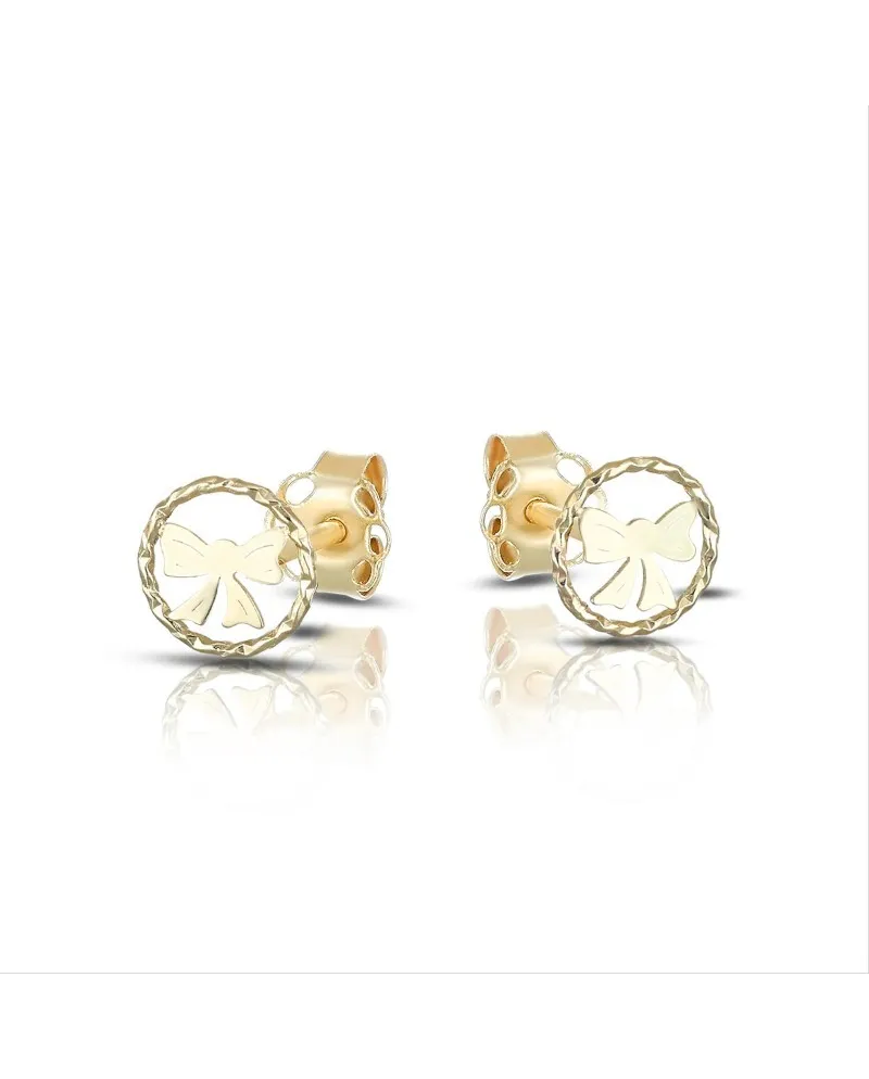 Dana Yellow Gold Bow Stud Earrings