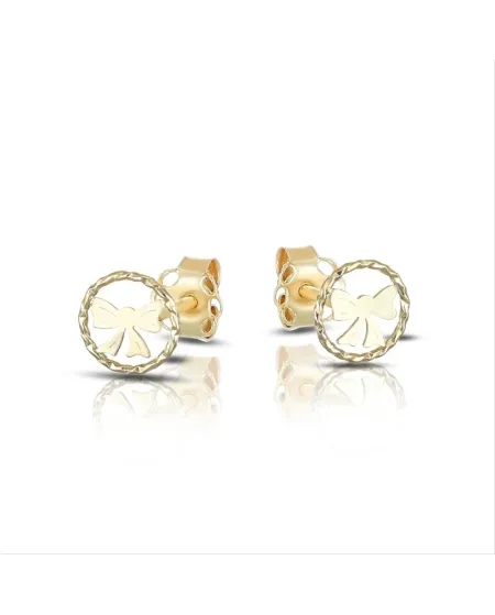 Dana Yellow Gold Bow Stud Earrings