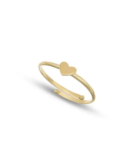 Bague réglable en or jaune avec cœur Dana