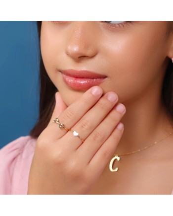 Anello Dana in Oro Giallo Regolabile con Cuore