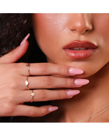 Bague réglable en or jaune avec cœur Dana