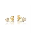 Dana Yellow Gold Stud Earrings with Hearts
