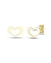 Boucles d'oreilles à tige en or jaune Dana avec cœur ajouré