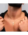 Collana Dana Nautilus in Oro Giallo con Ancora Traforata su Piastra Tonda