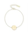 Dana Nautilus Bracelet in Yellow Gold with Perforated Anchor on Round Plate